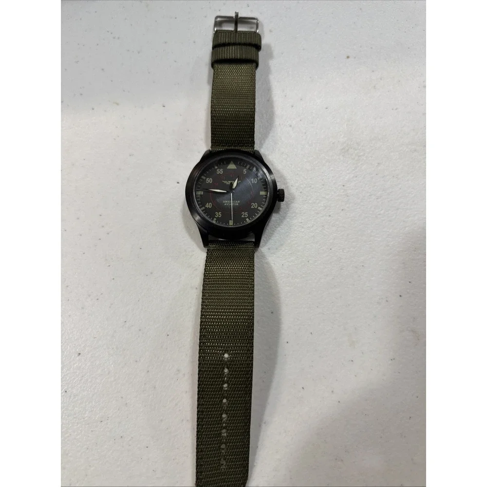 American Aviator 1945 Modern Men's Quartz 3 Analog Movement Watch -Needs Battery